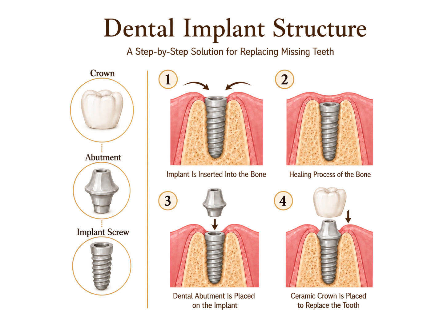 Dental implant structure diagram